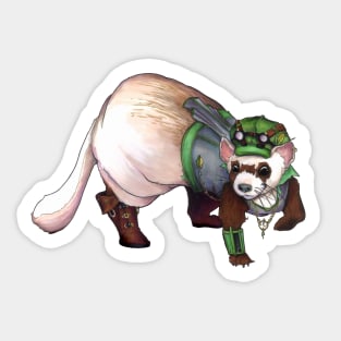 Ferret in the Machine Sticker